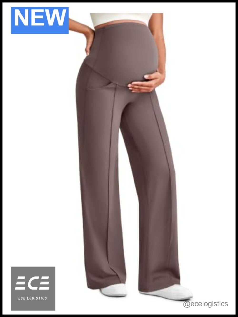 Maternity Active Pants Full Belly Coverage 4-Way Stretch Yoga Pants
